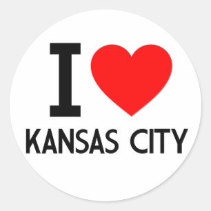 I Love Kansas City Classic Round Sticker