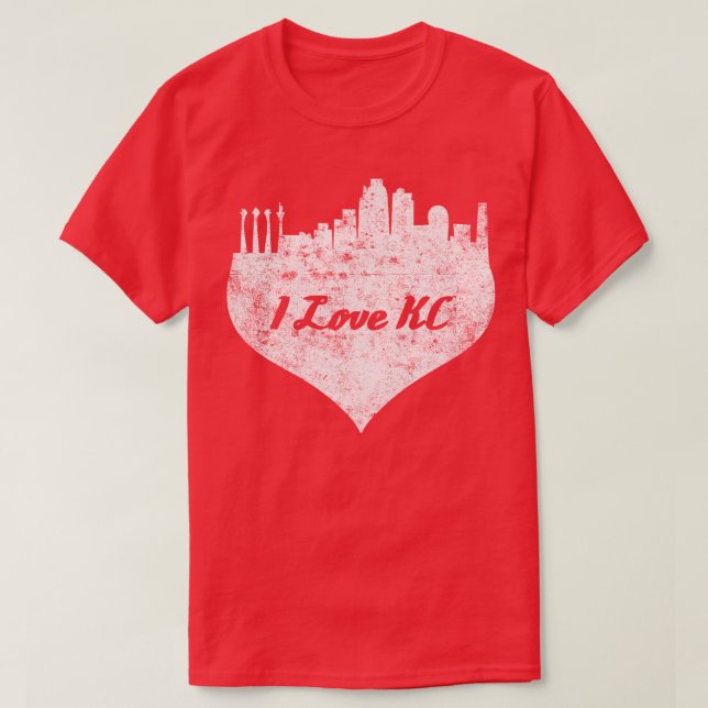 I love kansas city skyline kansas city heart T-Shirt (Design Front)