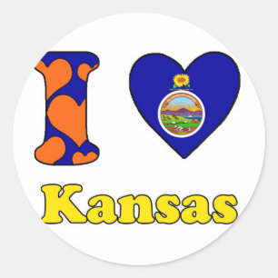 I love Kansas Classic Round Sticker