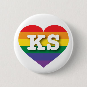 I love Kansas Gay Pride 6 Cm Round Badge