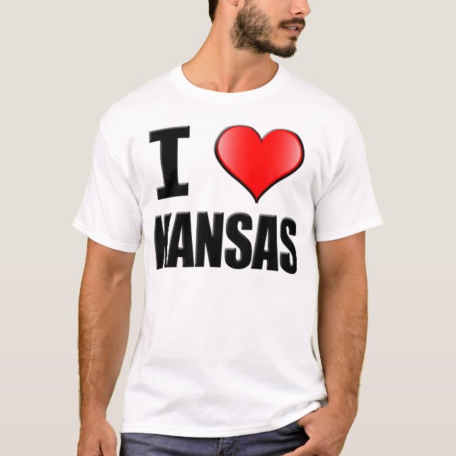 I Love Kansas T-Shirt - Mens (Front)