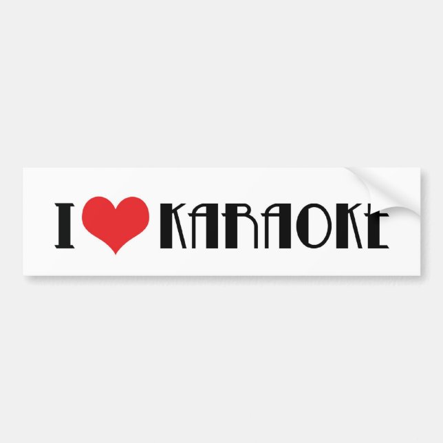 I Love Karaoke Bumper Sticker (Front)