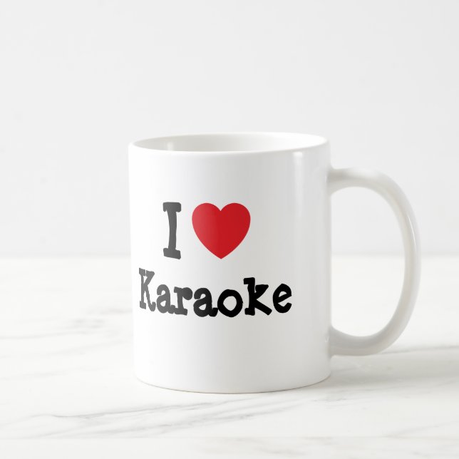 I love Karaoke heart custom personalised Coffee Mug (Right)