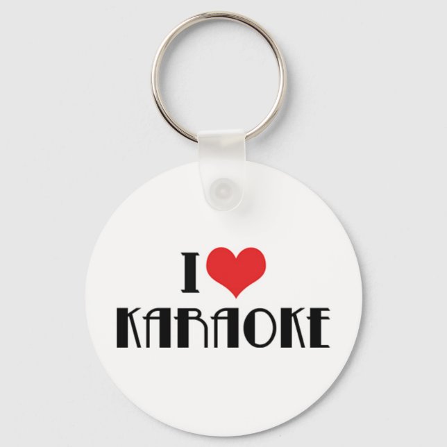 I Love Karaoke Keychain (Front)