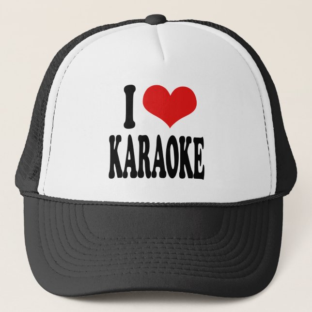 I Love Karaoke Trucker Hat (Front)