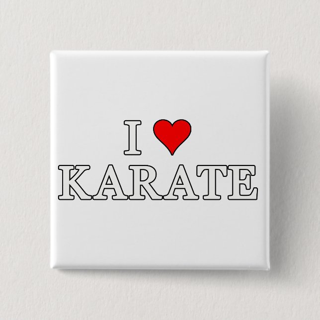 I Love Karate Button (Front)