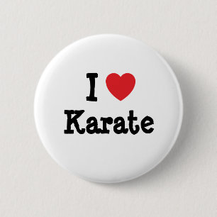 I love Karate heart custom personalised 6 Cm Round Badge