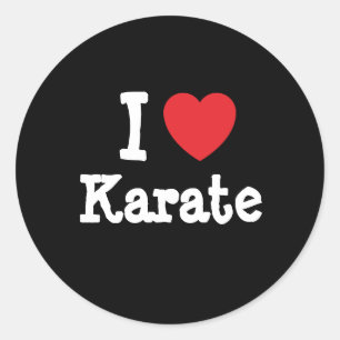 I love Karate heart custom personalised Classic Round Sticker