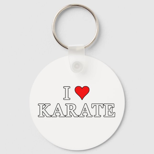 I Love Karate Keychain (Front)