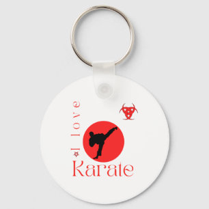 I Love Karate Martial Arts T Shirt Key Ring
