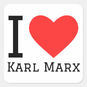 I love Karl Marx Square Sticker