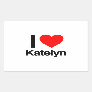 i love katelyn rectangular sticker