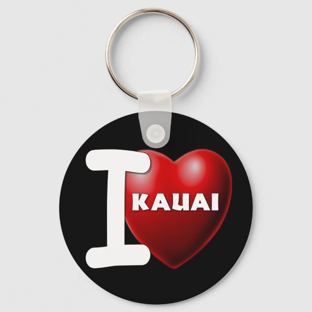 I Love Kauai, Hawaii Key Ring (Front)