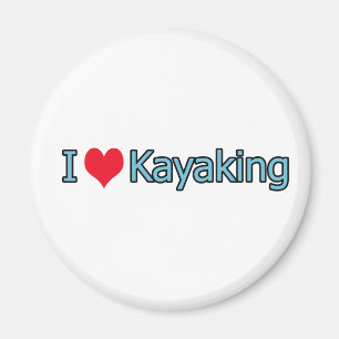 I Love Kayaking Logo Magnet