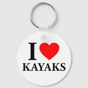 I Love Kayaks Key Ring