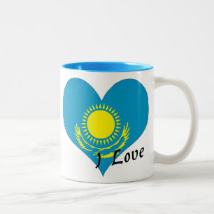 I love Kazakhstan Two-Tone Coffee Mug