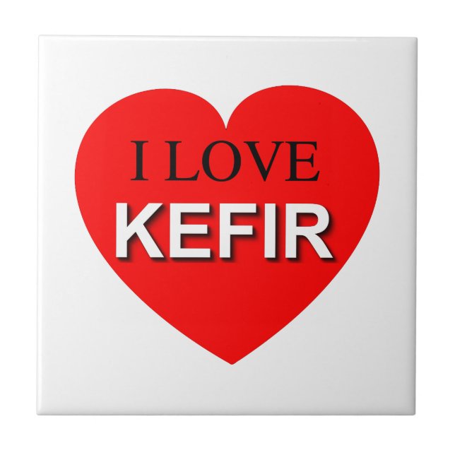 I Love Kefir Ceramic Tile (Front)