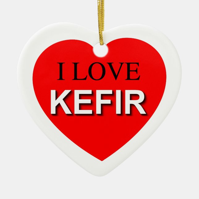 I Love Kefir Ceramic Tree Decoration (Front)