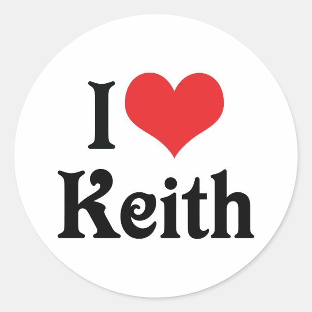 I Love Keith Classic Round Sticker (Front)