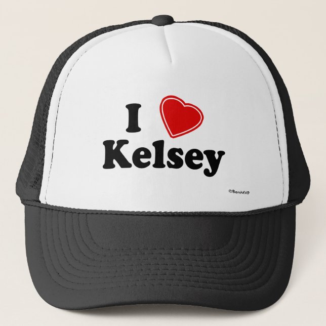 I Love Kelsey Trucker Hat (Front)
