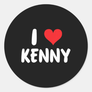 I Love Kenny - Heart - Name Classic Round Sticker