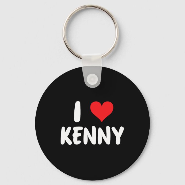 I Love Kenny - Heart - Name  Key Ring (Front)