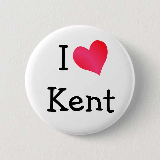 I Love Kent 6 Cm Round Badge (Front)