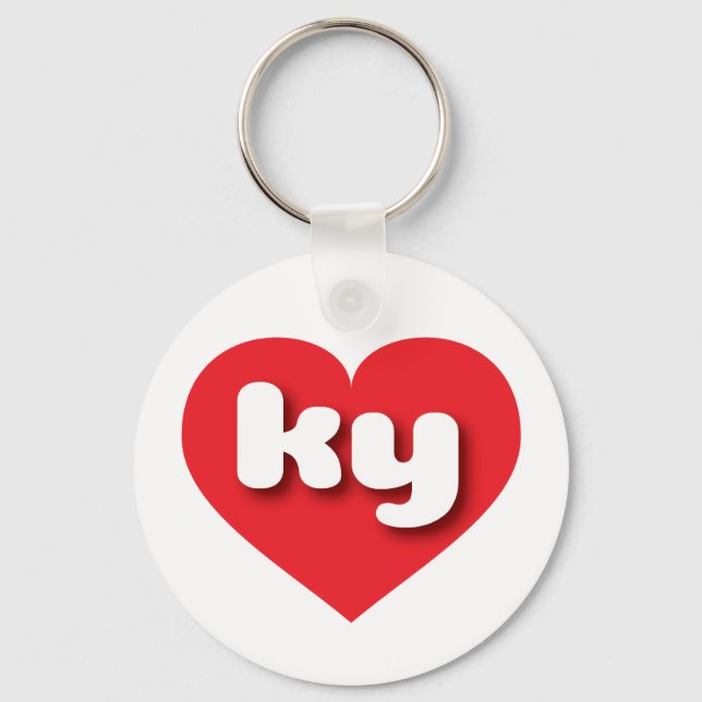 I love Kentucky - ky red heart Key Ring (Front)