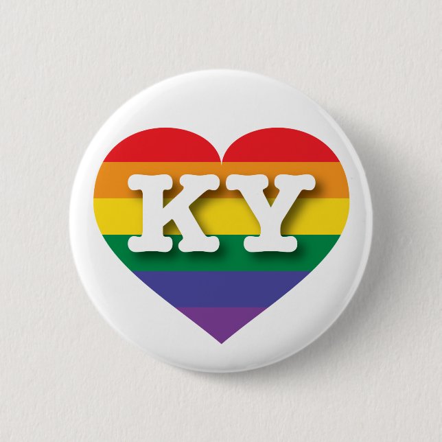 I Love Kentucky Rainbow Heart 6 Cm Round Badge (Front)