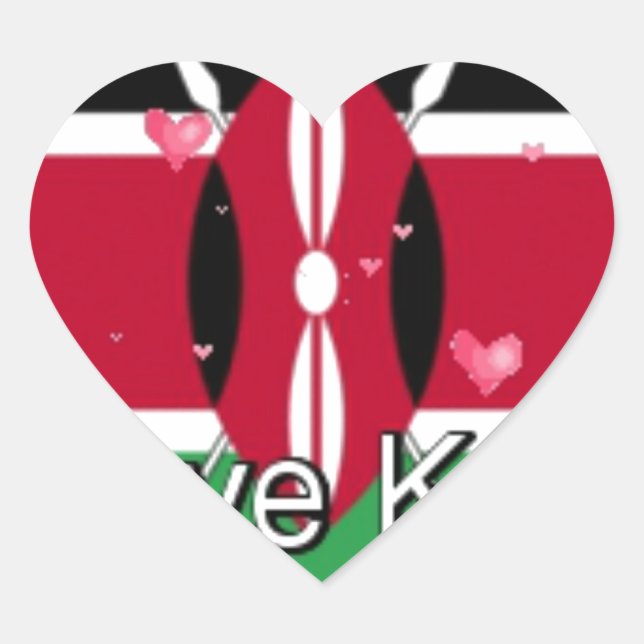 I Love Kenya and "Hakuna Matata" Art Print Heart Sticker (Front)