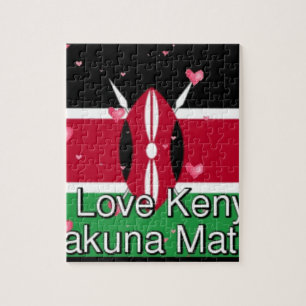 I Love Kenya and "Hakuna Matata" Art Print Jigsaw Puzzle