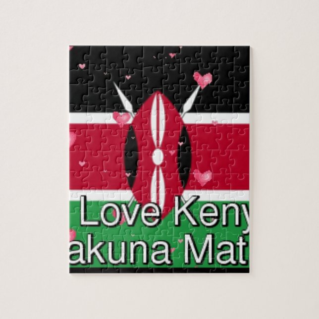 I Love Kenya and "Hakuna Matata" Art Print Jigsaw Puzzle (Vertical)