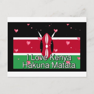 I Love Kenya and "Hakuna Matata" Art Print Postcard