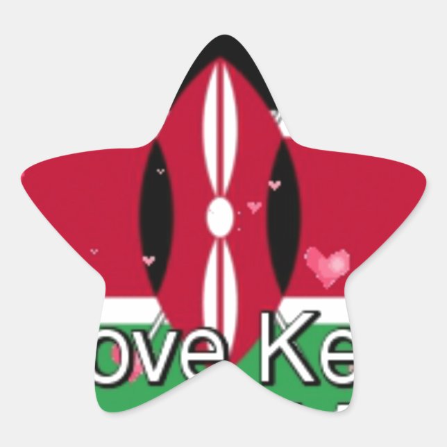 I Love Kenya and "Hakuna Matata" Art Print Star Sticker (Front)