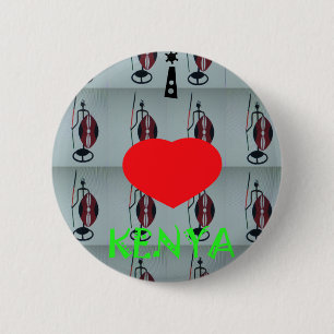 I Love Kenya Art Print 6 Cm Round Badge