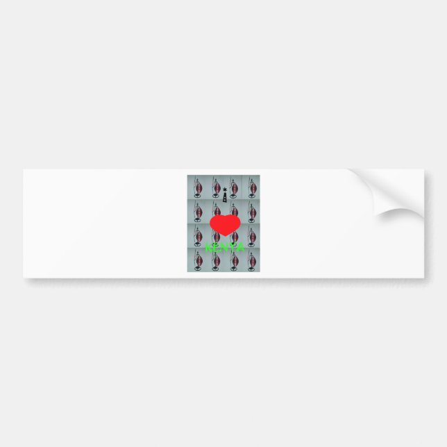 I Love Kenya Art Print Bumper Sticker (Front)