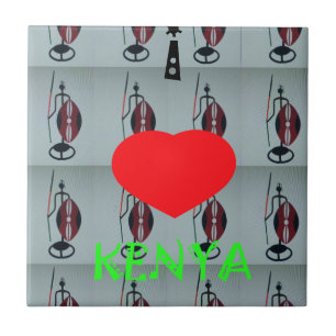 I Love Kenya Art Print Ceramic Tile
