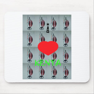I Love Kenya Art Print Mouse Pad