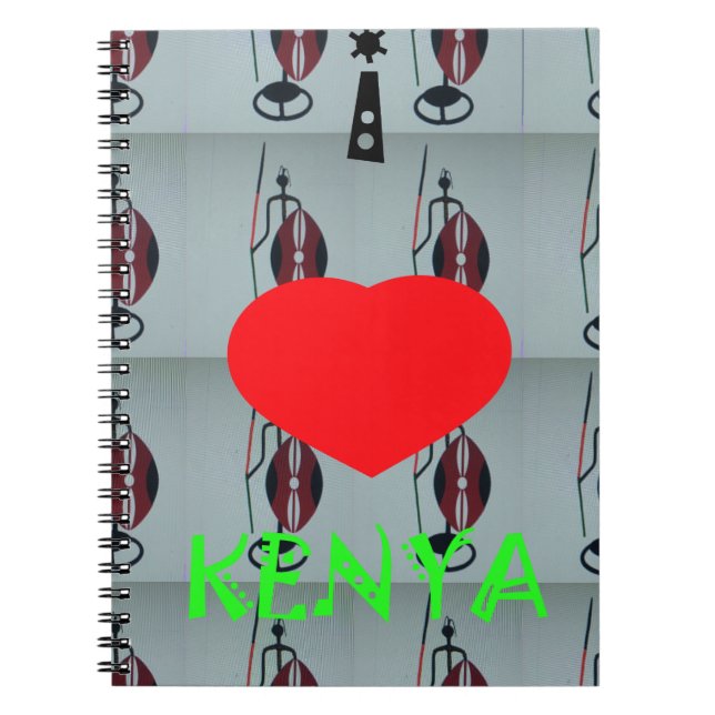 I Love Kenya Art Print Notebook (Front)