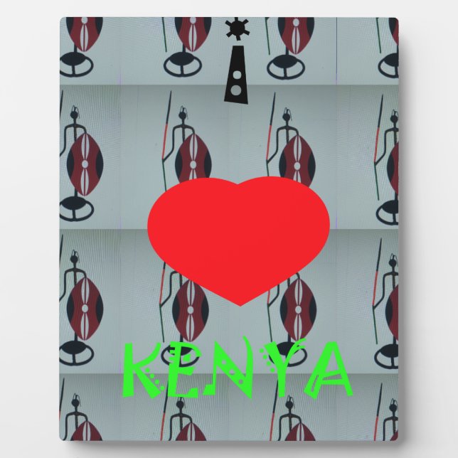 I Love Kenya Art Print Plaque (Front)