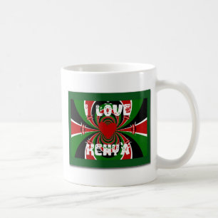 I Love Kenya: Beautiful Lovely National Flag Colou Coffee Mug