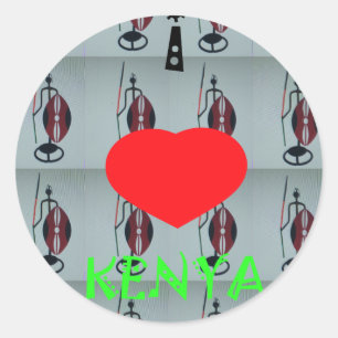 I Love Kenya Classic Round Sticker