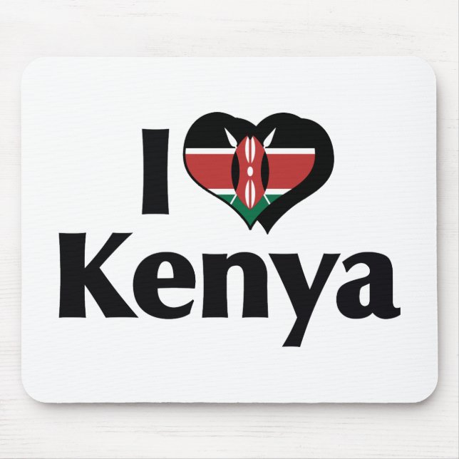 I Love Kenya Flag Mouse Pad (Front)
