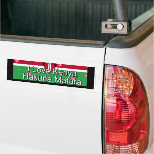I love Kenya Hakuna Matata cool Flag colours Bumper Sticker