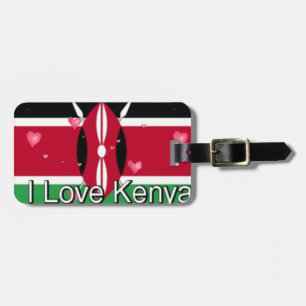 I Love ! Kenya Hakuna Matata flag image Luggage Tag