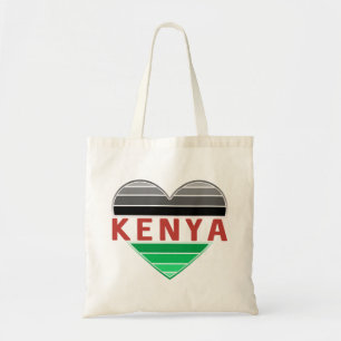 I Love Kenya, Kenyan Heart Tote Bag