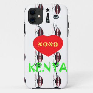 I Love Kenya Maasai Art Print iPhone 11 Case