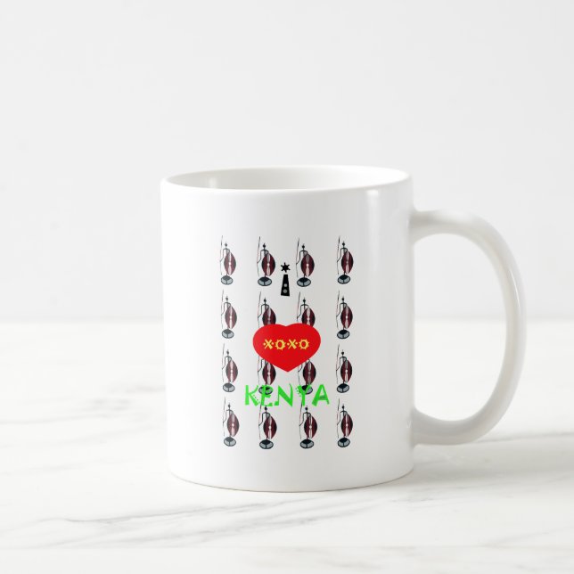 I Love Kenya Maasai Art Print Coffee Mug (Right)
