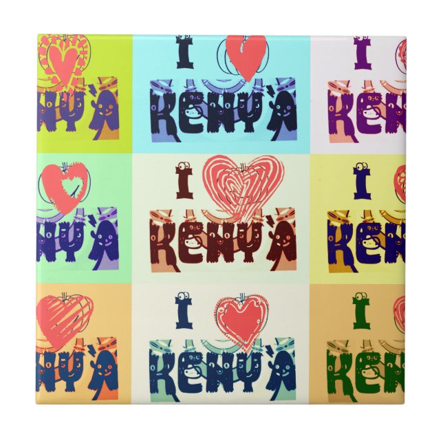 I love Kenya.png Ceramic Tile (Front)