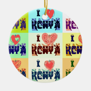 I love Kenya.png Ceramic Tree Decoration